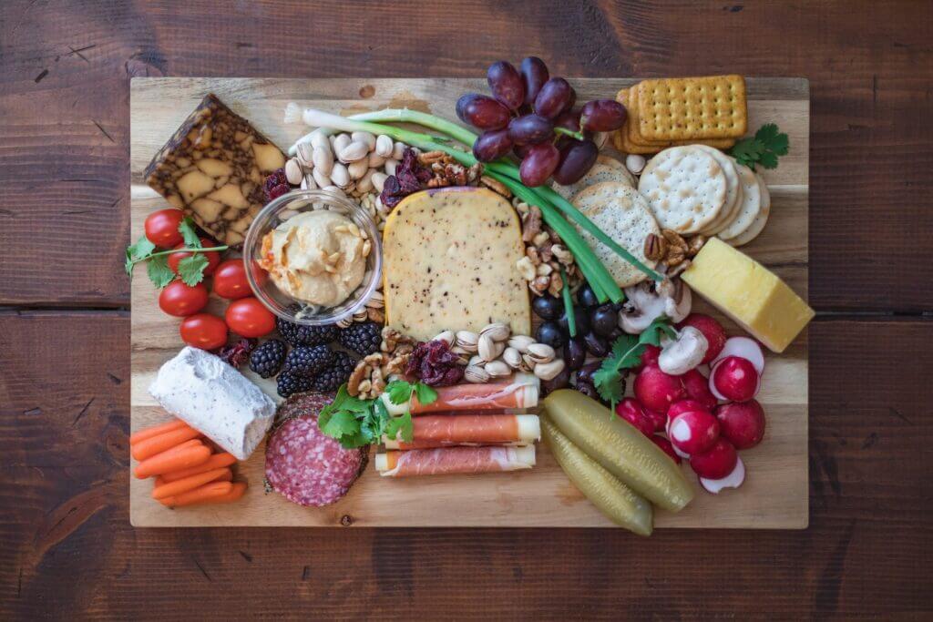 a cheese platter with bad fats